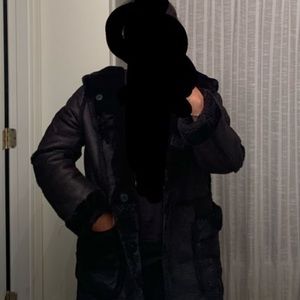 Reversible fur/ suede coat
